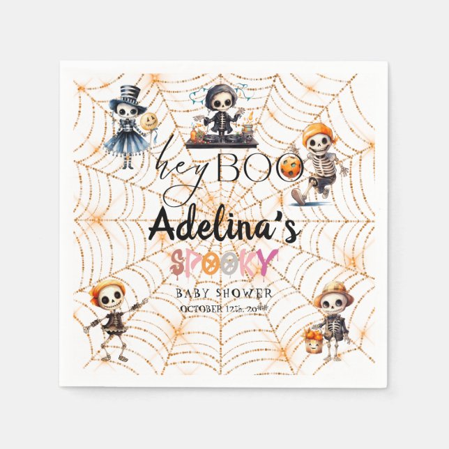 Servilleta De Papel Halloween Boo Spooky Skeletons disfraces Baby Show (Anverso)