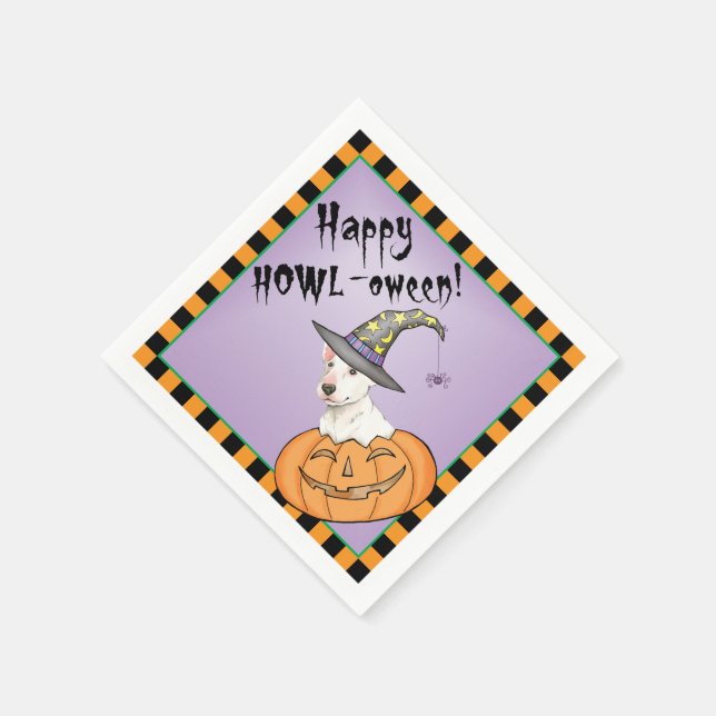 Servilleta De Papel Halloween Bull Terrier Napkins (Borde)