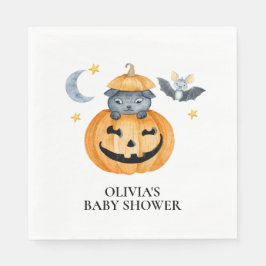Servilleta De Papel Halloween Calabaza Jack-O-Lantern Baby Shower Napk