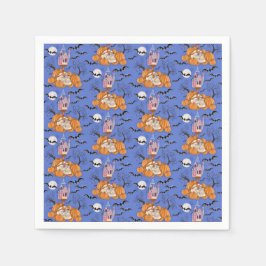 Servilleta De Papel Halloween, calabazas, calaveras y servilletas de m