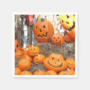 Servilleta De Papel Halloween calabazas de calabazas de naranja de lin