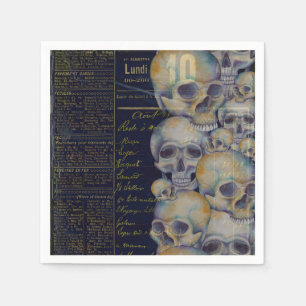 Servilleta De Papel Halloween Calaveras Espeluznantes Antiguas