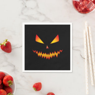 Servilleta De Papel Halloween cara de Jack O'Lantern maldad aterradora
