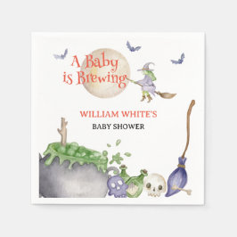 Servilleta De Papel Halloween Cauldron Baby está preparando ducha