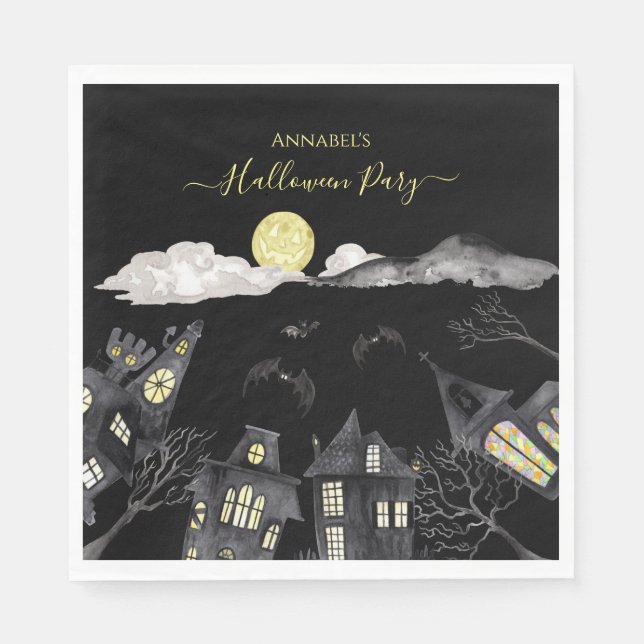 Servilleta De Papel Halloween, ciudad llena de fantasía (Anverso)