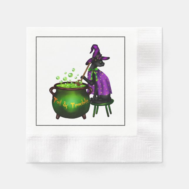 Servilleta De Papel Halloween Cocktail Fiesta Napkin (Anverso)