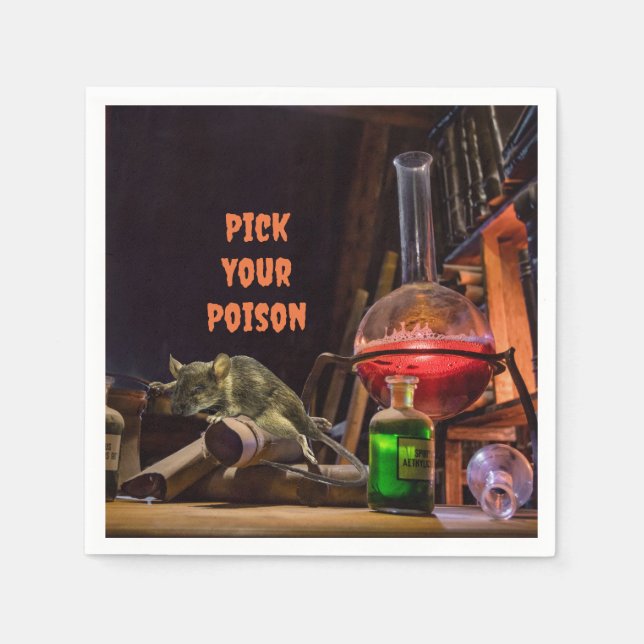 Servilleta De Papel Halloween Cocktail Napkins, elige tu veneno (Anverso)