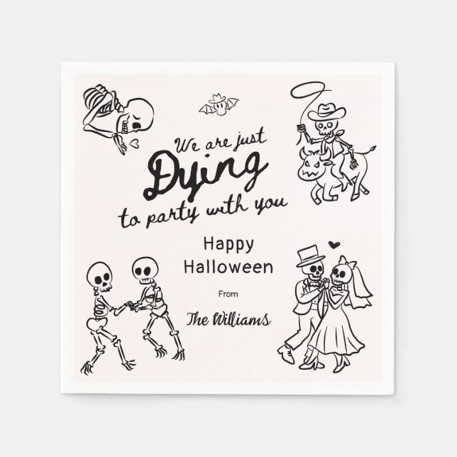 Servilleta De Papel Halloween con doodles dibujados a mano extravagant (Anverso)