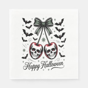 Servilleta De Papel Halloween con el cráneo gótico Cherry