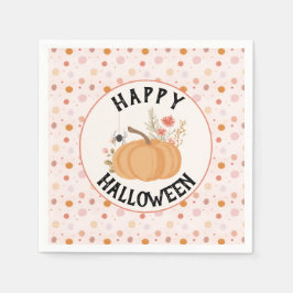 Servilleta De Papel Halloween con flores rosadas