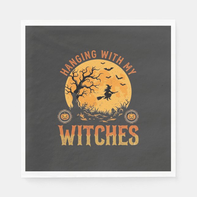 Servilleta De Papel Halloween con mis brujas (Anverso)