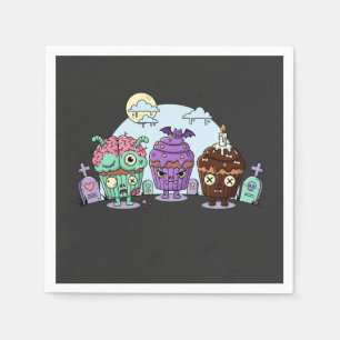 Servilleta De Papel Halloween con torta zombie