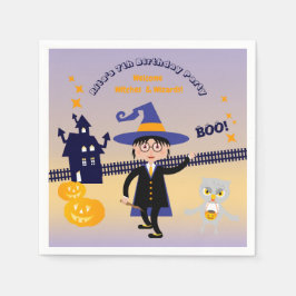 Servilleta De Papel Halloween Costume Boy Wizard Fiesta de cumpleaños
