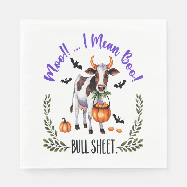 Servilleta De Papel Halloween Cow Bull Sheet (Anverso)