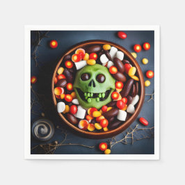 Servilleta De Papel Halloween Creepy Candy Bowl