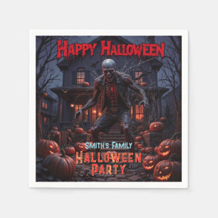 Servilleta De Papel Halloween Creepy Zombie Calabaza Hauned House