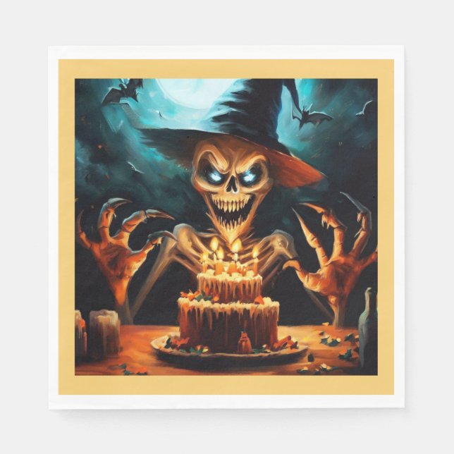 Servilleta De Papel Halloween - Cumpleaños 6 (Anverso)