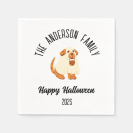 Servilleta De Papel Halloween Cute Dog Ghost Costume Nombre Personaliz