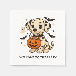 Servilleta De Papel Halloween Dalmatian Trick o Trate a Fiesta