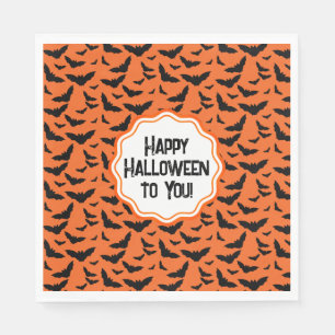 Servilleta De Papel Halloween de Black Bats Naranja personalizado