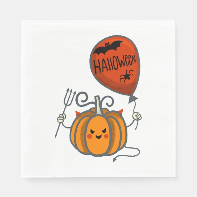 Servilleta De Papel Halloween de calabaza (Anverso)