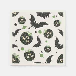 Servilleta De Papel Halloween de calabaza y murciélagos modernos de 3