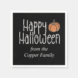 Servilleta De Papel Halloween de cráneo festivo personalizado