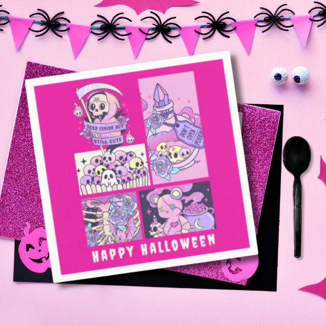 Servilleta De Papel Halloween de Cute Pink Grim Reaper (Subido por el creador)