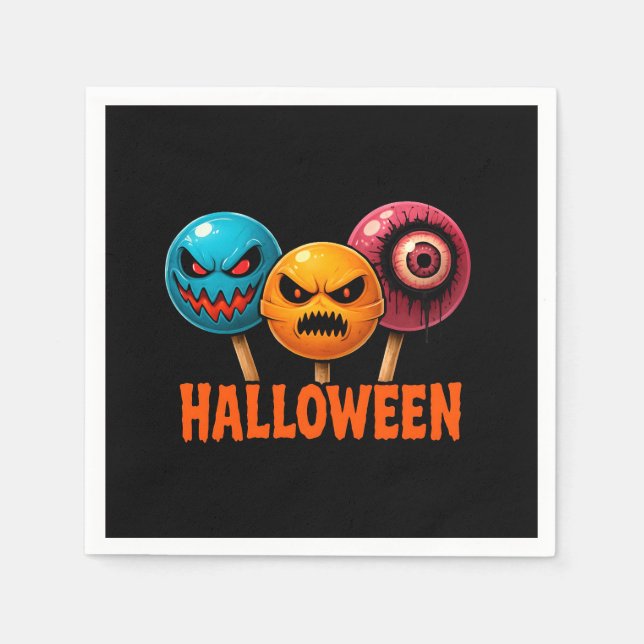 Servilleta De Papel Halloween de dulces siniestros (Anverso)