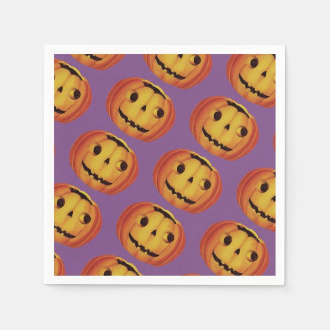 Servilleta De Papel Halloween de estilo antiguo, calabaza (jack-o'-lan (Anverso)