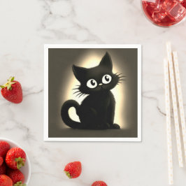 Servilleta De Papel Halloween de gato negro de cute boo