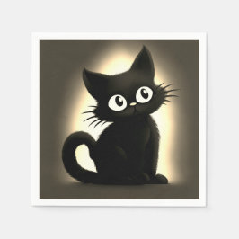 Servilleta De Papel Halloween de gato negro de cute boo