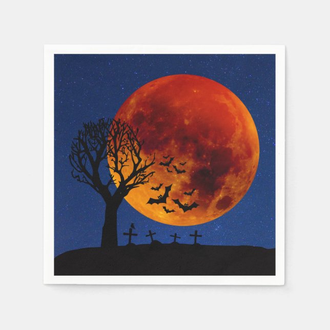 Servilleta De Papel Halloween de la luna de cosecha (Anverso)