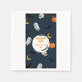 Servilleta De Papel Halloween de la luna fantasma de la calabaza azul