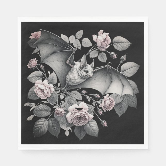 Servilleta De Papel Halloween de los Bates Voladores (Anverso)