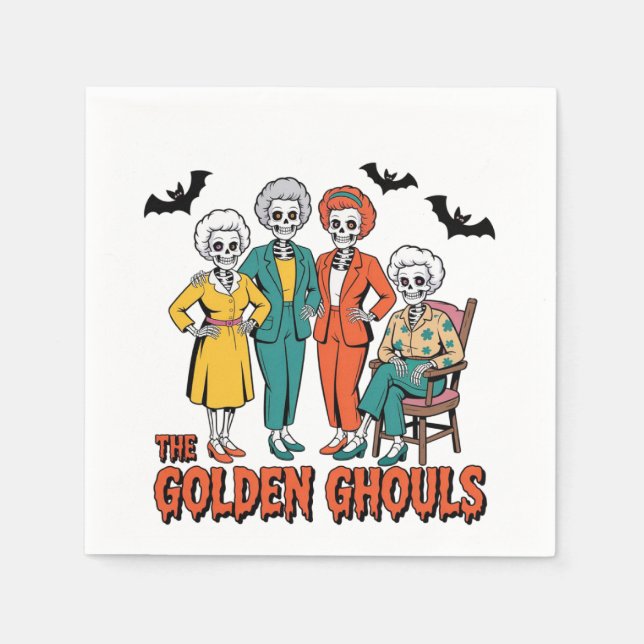 Servilleta De Papel Halloween de los Chicas Golden Ghouls (Anverso)