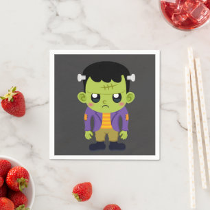 Servilleta De Papel Halloween de Monstruo Frankenstein Verde