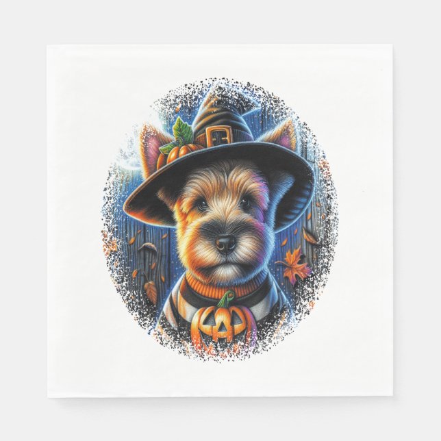 Servilleta De Papel Halloween de Perro Terrier (Anverso)