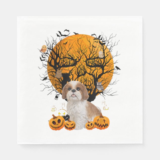 Servilleta De Papel Halloween de perros (Anverso)