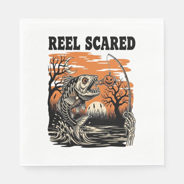 Servilleta De Papel Halloween de Pesca para Niños Pequeños (Anverso)