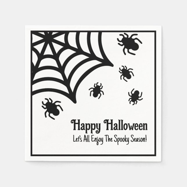 Servilleta De Papel Halloween de Spiderweb personalizado (Anverso)