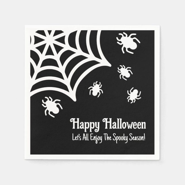 Servilleta De Papel Halloween de Spiderweb personalizado (Anverso)