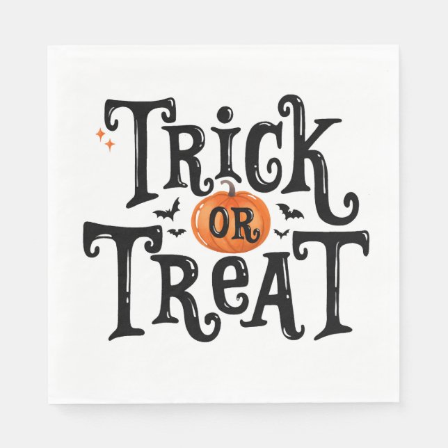 Servilleta De Papel Halloween de truco o truco (Anverso)