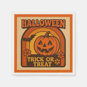 Servilleta De Papel Halloween de truco o truco vintage de los años 70
