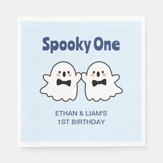 Servilleta De Papel Halloween de un lindo gemelo de niños (Anverso)