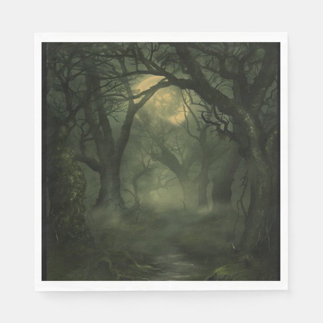 Servilleta De Papel Halloween del bosque torcido (Anverso)