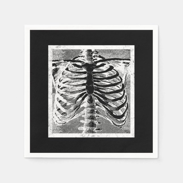 Servilleta De Papel Halloween del cuerpo de Torso de los huesos del es (Anverso)