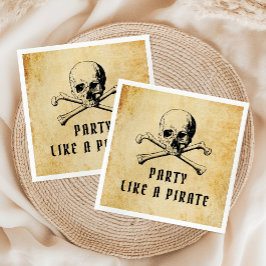 Servilleta De Papel Halloween del Fiesta pirata vintage Skull & Bones