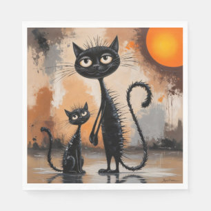 Servilleta De Papel Halloween del gato grande