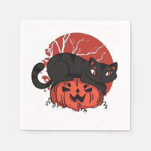 Servilleta De Papel Halloween del gato negro